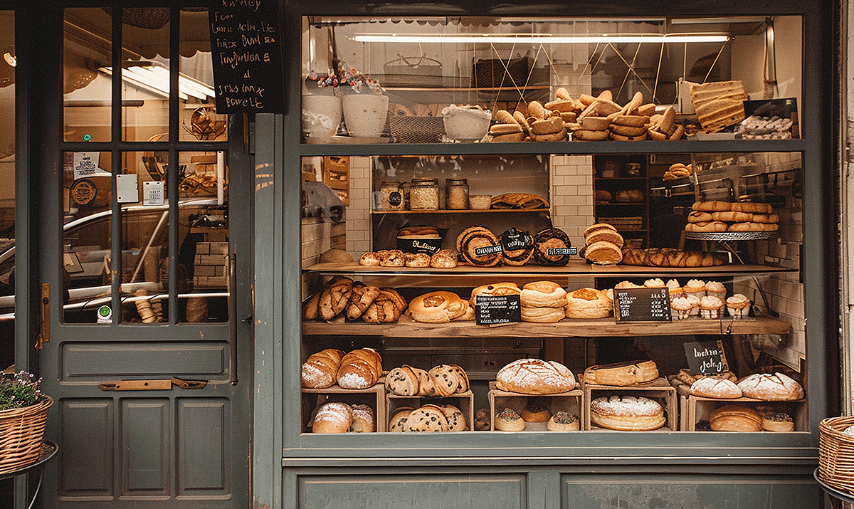 Storefront of North Star Bakery displaying fresh baked goods